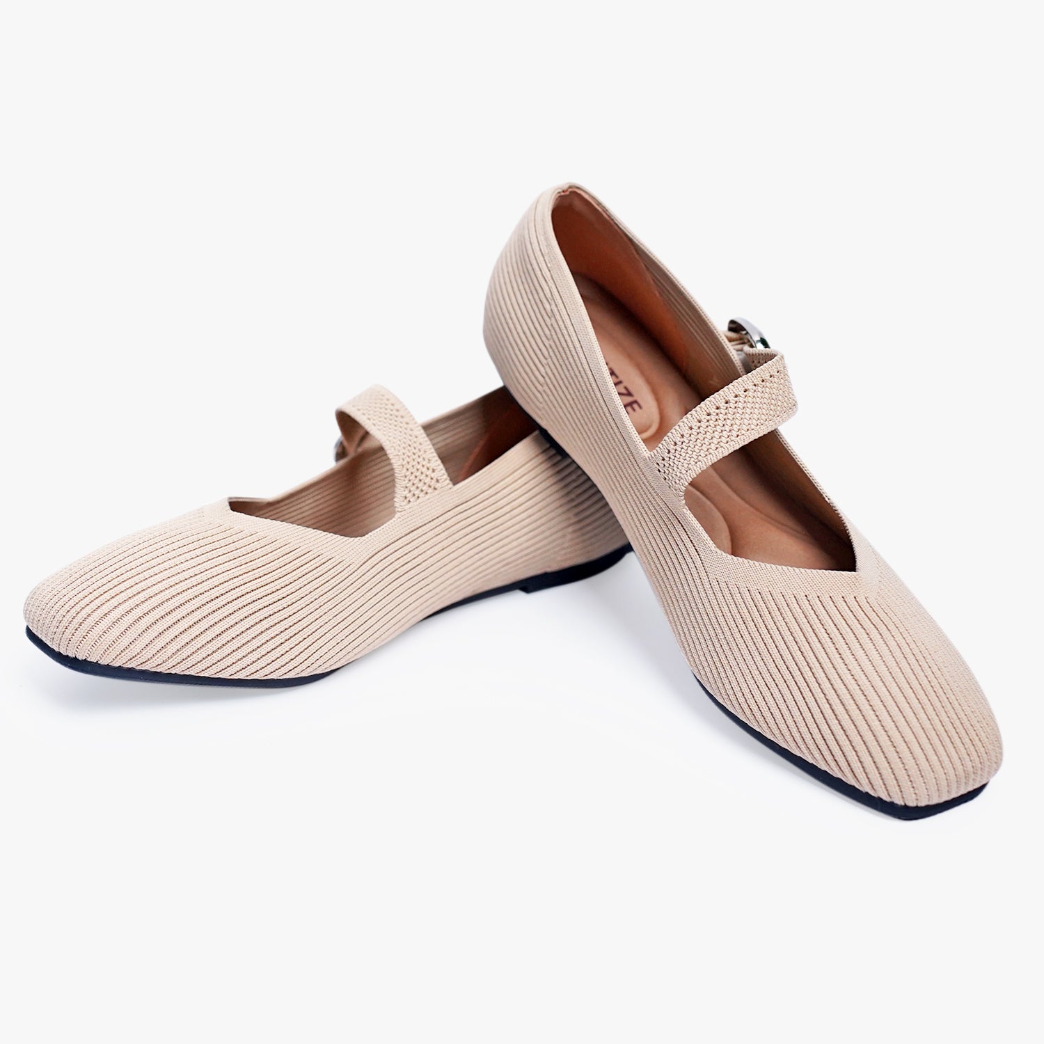 Minimyst - Square-Toe Mary-Jane Flat Pumps